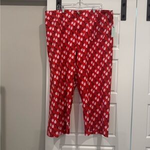 Maeve Red and White Cropped Pants